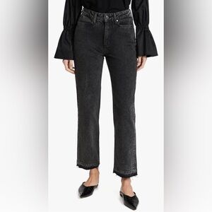 PAIGE Black Straight Leg Jeans